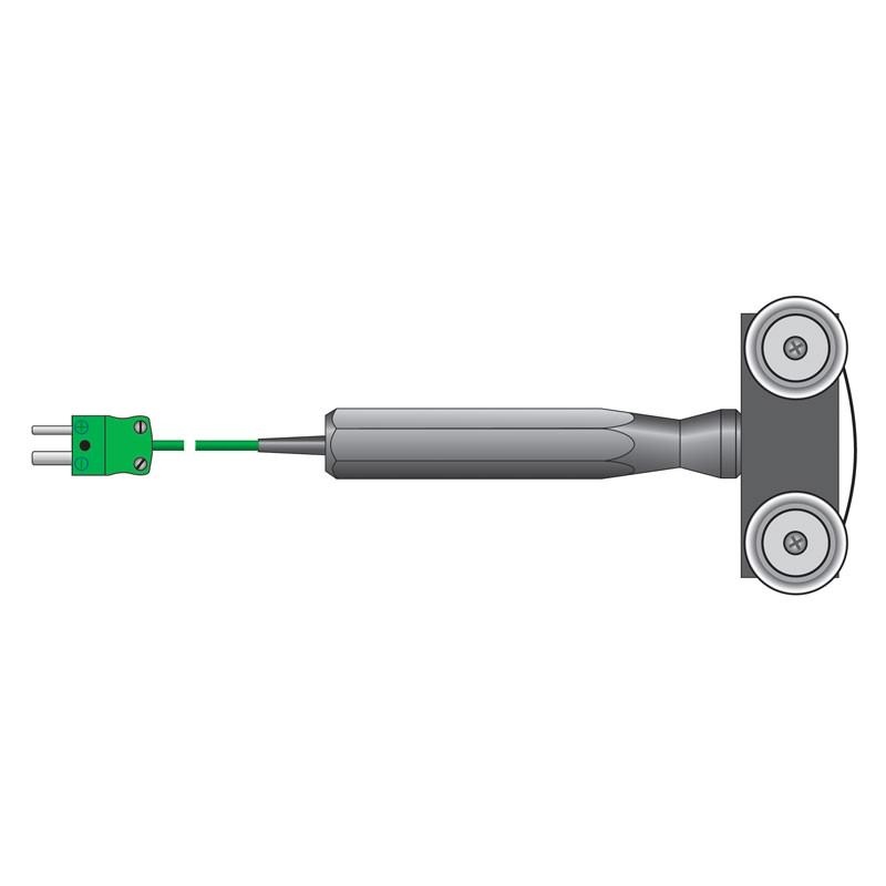 ETI Givare, termoelement typ K, valsgivare med hjul - PTFE hjul 50 x 45mm
