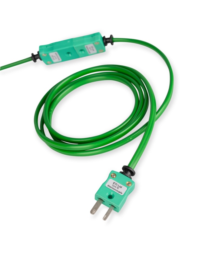 ETI Givare, termoelement typ K, korkskruv-givare med T-handtag för hårda eller semi-frysta livsmedel, Ø8 x 100mm, 1 meter värmetålig PVC-kabel