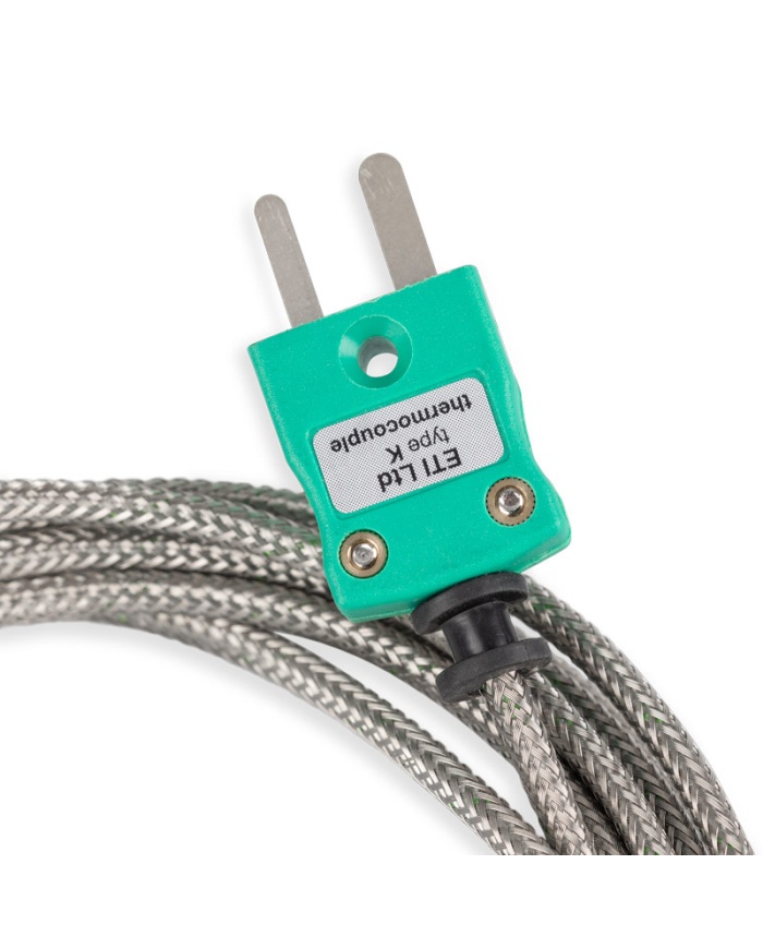 ETI Givare, termoelement typ K, snabb trådgivare Ø3mm, för höga lufttemperatur, t.ex. ugnar och värmeskåp, 2 meter värmetålig glasfiber-kabel