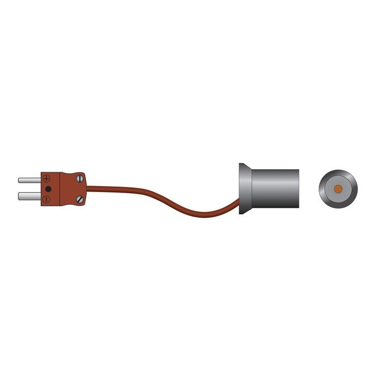 ETI Givare, termoelement typ T, magnetisk ytgivare för temperaturmätning på ytor av järn, Ø24 x 28mm, 0,5 meter PVC-kabel