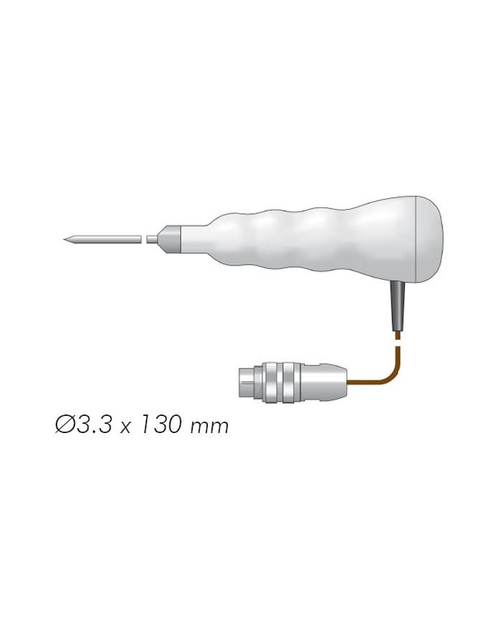 ETI Givare, termoelement typ T, Ø3,3 x 100mm, vattentät insticksgivare med handtag, passande Therma 22 och Therma 22 Plus, 1 meter kabel med Lumberg kontakt