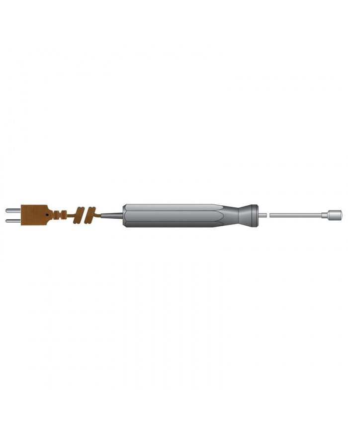 ETI Givare, termoelement typ T, vattentät ytgivare, Ø8 x 130mm, 1 meter spiralkabel