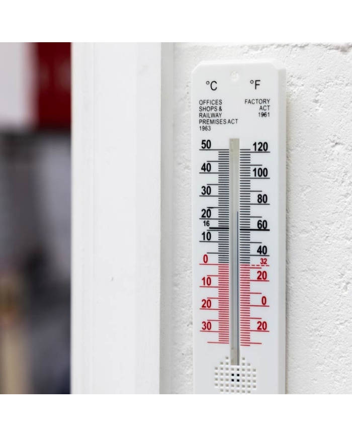ETI Rumstermometer, analog, mäter mellan -30 till +50°C. Mått: 45 x 195mm