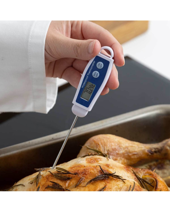 ETI Vattentät instickstermometer i pennformat med skydd och min- / maxvisning