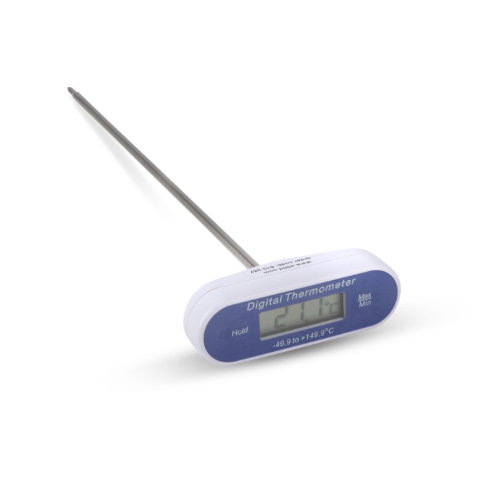 ETI Vattentät instickstermometer 300 mm, med display riktad uppåt, med skydd och min- / maxvisning