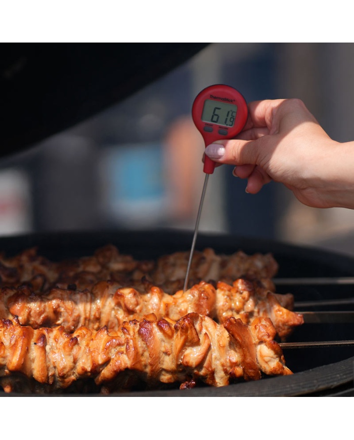 ETI ThermaStick® digital instickstermometer, vattentät, med snabb tunn nål, Ø1,6 x 115 mm, mätområde -49,9 till +299,9°C, röd