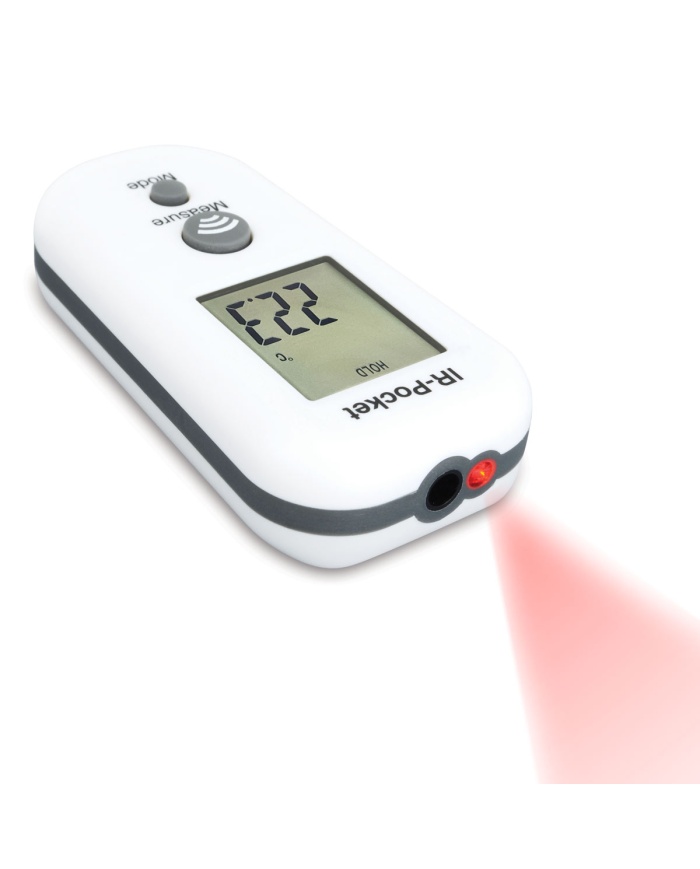 ETI Infraröd termometer i fickformat för temperaturer från -10 till +200°C. Smart LED-markör som visar mätytans storlek
