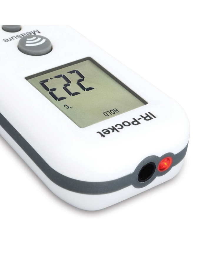 ETI Infraröd termometer i fickformat för temperaturer från -10 till +200°C. Smart LED-markör som visar mätytans storlek